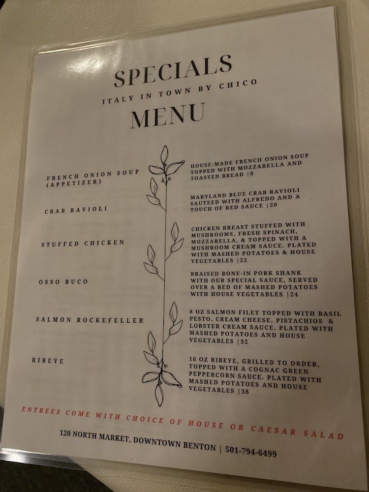 Italy in Town Menu image 3